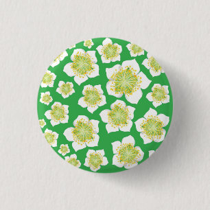 Weihnachts-Rose auf Knopf Button