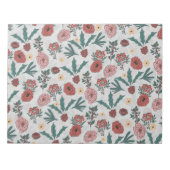 Weihnachts-Rose Berries Floral Grau Muster Notizblock (Vorderseite)