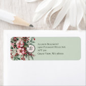 Weihnachts-Rosé-Blumen-Spray Elegantes Monogramm (Insitu)