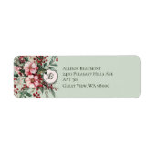 Weihnachts-Rosé-Blumen-Spray Elegantes Monogramm (Vorne)
