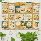 Weihnachts-Rose Collage Geschirrtuch (Gefaltet)