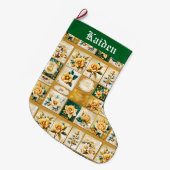 Weihnachts-Rose Collage Großer Weihnachtsstrumpf (Vorderansicht (hängend))