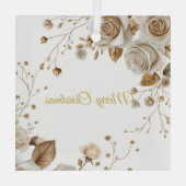 Weihnachts-Rose Glasdekoration Ornament Aus Glas (Rückseite)