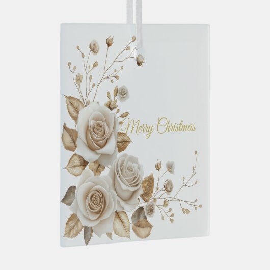 Weihnachts-Rose Glasdekoration Ornament Aus Glas (Vorderseite Rechts)