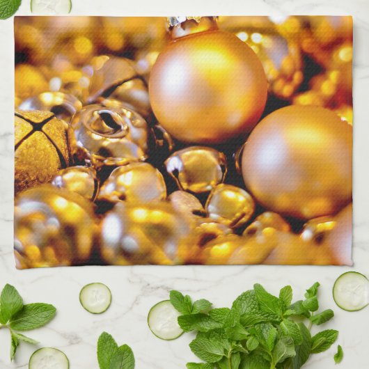 Weihnachts-Rose Gold Baubles Geschirrtuch (Gefaltet)