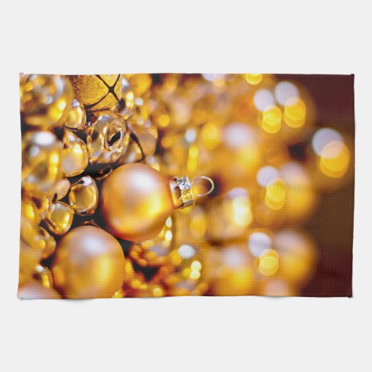 Weihnachts-Rose Gold Baubles Geschirrtuch (Horizontal)