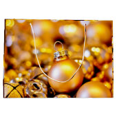 Weihnachts-Rose Gold Baubles Große Geschenktüte (Rückseite)