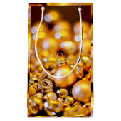 Weihnachts-Rose Gold Baubles Kleine Geschenktüte (Vorderseite)