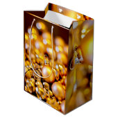 Weihnachts-Rose Gold Baubles Mittlere Geschenktüte (Rückseite Schrägansicht)