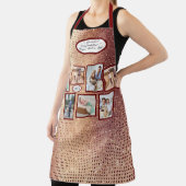 Weihnachts-Rose Gold Glitzer Red Nana Familie Foto Schürze (InSitu)