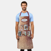 Weihnachts-Rose Gold Glitzer Red Nana Familie Foto Schürze (Getragen)