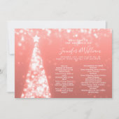 Weihnachts-Rose Gold-Hochzeitsprogramm für Weihnac Einladung (Vorderseite)