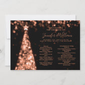 Weihnachts-Rose Gold-Hochzeitsprogramm für Weihnac Einladung (Vorderseite)