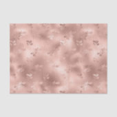 Weihnachts-Rose Gold Holly Blätter Muster Seidenpapier (Vorderseite)