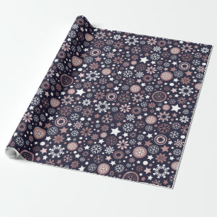 Weihnachts-Rose Gold luxuriöse metallische Schnee Geschenkpapier