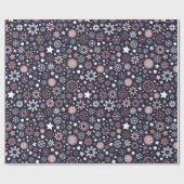 Weihnachts-Rose Gold luxuriöse metallische Schneef Geschenkpapier (Flach)