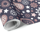 Weihnachts-Rose Gold luxuriöse metallische Schneef Geschenkpapier (Rolleneckpunkt)