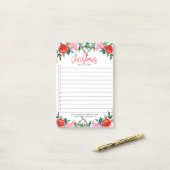 Weihnachts-Rose in Rot und Rosa Post-it Klebezettel (Auf Schreibtisch)