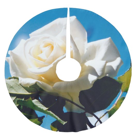 Weihnachts-Rose - Leben feiern Polyester Weihnachtsbaumdecke (Vorderseite)