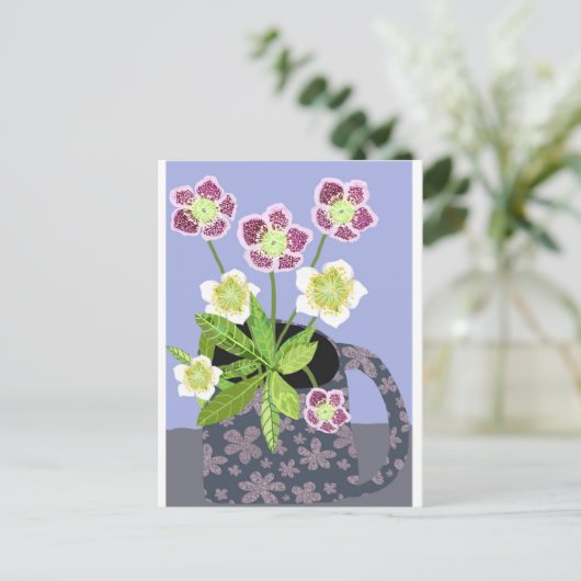 Weihnachts-Rose Postkarte (Stehend Vorderseite)