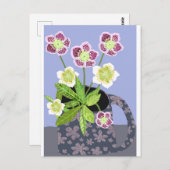 Weihnachts-Rose Postkarte (Vorne/Hinten)