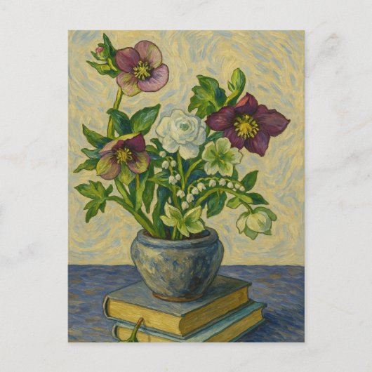 Weihnachts-Rose Postkarte (Vorderseite)