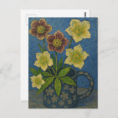 Weihnachts-Rose Postkarte (Vorne/Hinten)