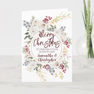 Weihnachts-Rose-Tochter Son in Law Feiertagskarte