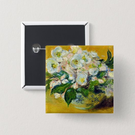 Weihnachts-Rose (von Claude Monet) Button (Vorne & Hinten)