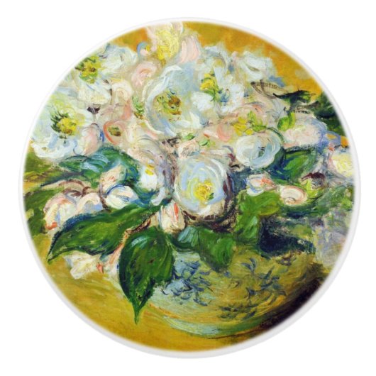 Weihnachts-Rose (von Claude Monet) Keramikknauf (Vorderseite)