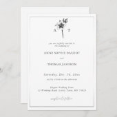 Weihnachts-Rose-Wappen Elegante Moderne Winterhoch Einladung (Vorne/Hinten)