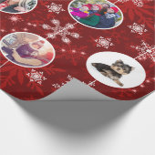 Weihnachts-Rot-10-Fotos-Vorlage Geschenkpapier (Ecke)