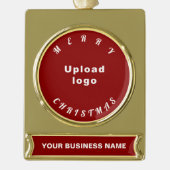 Weihnachts-Rot Banner-Ornament Gold (Vorderseite)