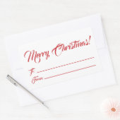Weihnachts rot bis weiß von leerer Schrift elegant Rechteckiger Aufkleber (Umschlag)