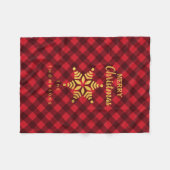 Weihnachts-Rot & Black Buffalo Karierter Star Snow Fleecedecke (Vorderseite (Horizontal))
