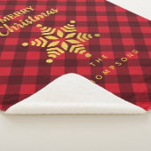 Weihnachts-Rot & Black Buffalo Karierter Star Snow Sherpadecke (3/4)