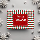 Weihnachts-Rot-Checked-Foto Feiertagskarte