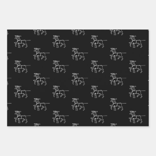 Weihnachts rot dunkelgrün schwarz Weihnachtsmänner Geschenkpapier Set (Vorderseite 3)