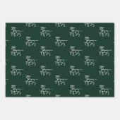 Weihnachts rot dunkelgrün schwarz Weihnachtsmänner Geschenkpapier Set (Vorderseite 2)