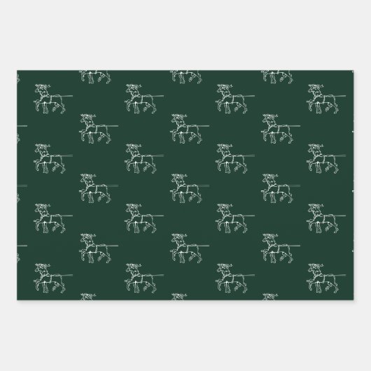 Weihnachts rot dunkelgrün schwarz Weihnachtsmänner Geschenkpapier Set (Vorderseite 2)