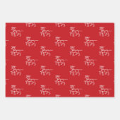 Weihnachts rot dunkelgrün schwarz Weihnachtsmänner Geschenkpapier Set (Vorderseite)