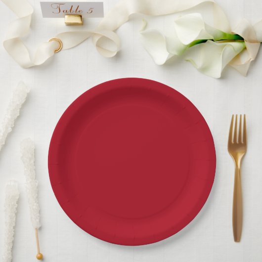 Weihnachts Rot festliche Farbe Pappteller (Hochzeit)