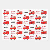 Weihnachts-Rot-Feuer-Individuelle Name Geschenkpapier Set (Vorderseite 2)
