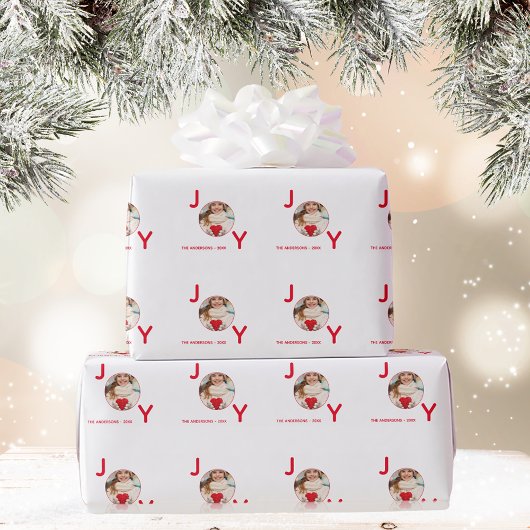 Weihnachts-Rot-Foto Geschenkpapier