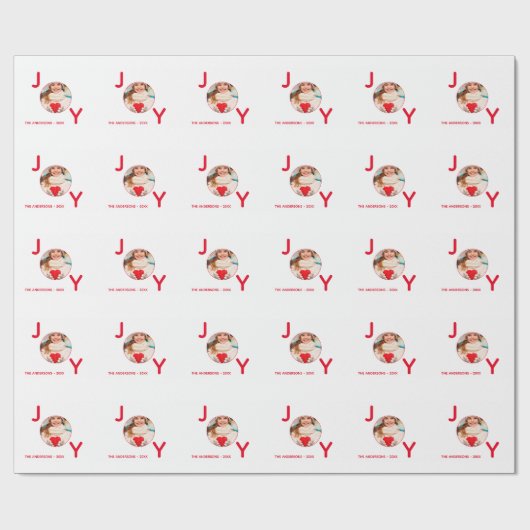 Weihnachts-Rot-Foto Geschenkpapier (Flach)