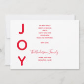 Weihnachts-Rot-Freude-Foto Einladung (Rückseite)