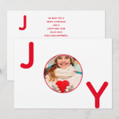 Weihnachts-Rot-Freude-Foto Einladung (Vorne/Hinten)