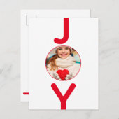 Weihnachts-Rot-Freude-Foto Postkarte (Vorne/Hinten)