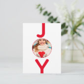 Weihnachts-Rot-Freude-Foto Postkarte (Stehend Vorderseite)