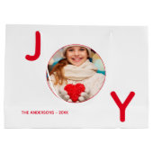 Weihnachts-Rot-Freude-Foto, schlicht minimalistisc Große Geschenktüte (Rückseite)